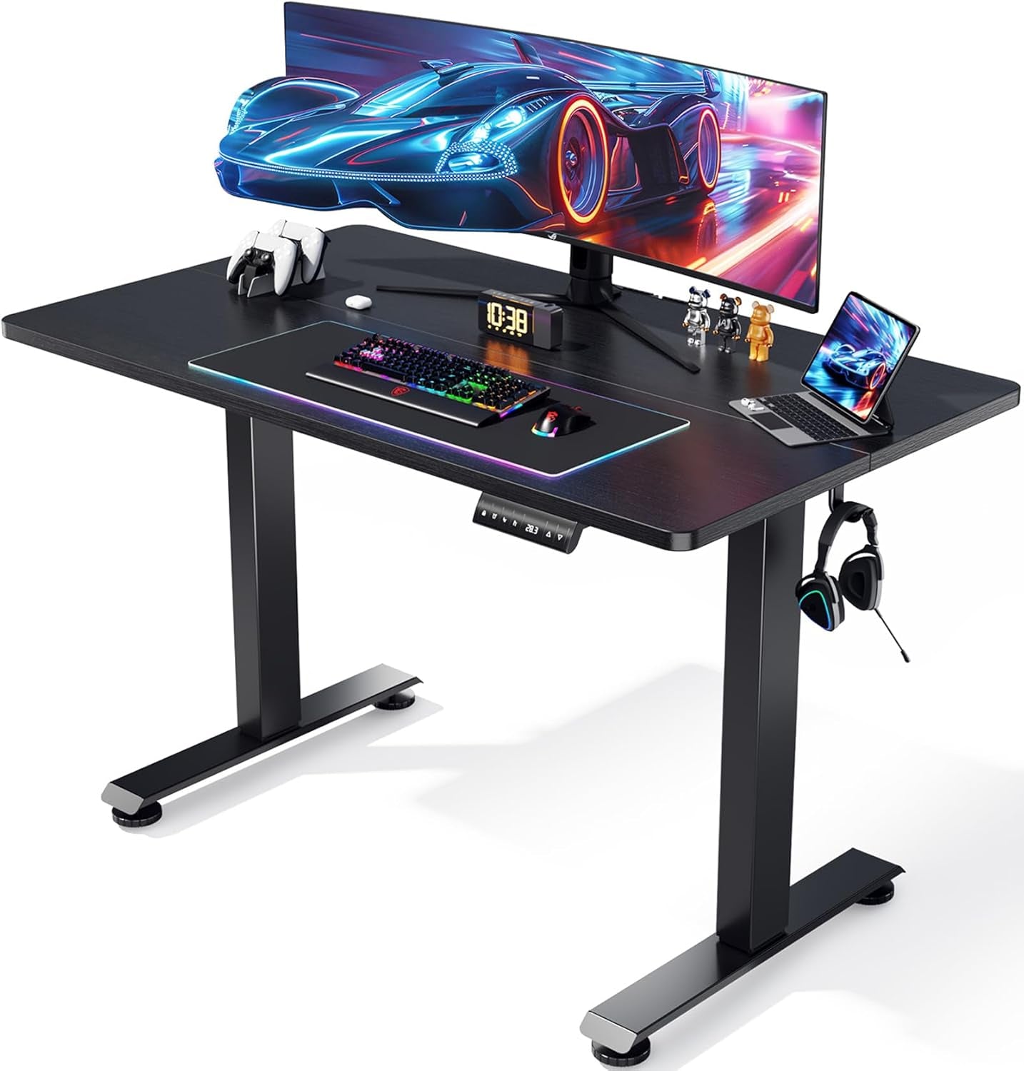 Standing Adjustable Gaming Desk With Storage