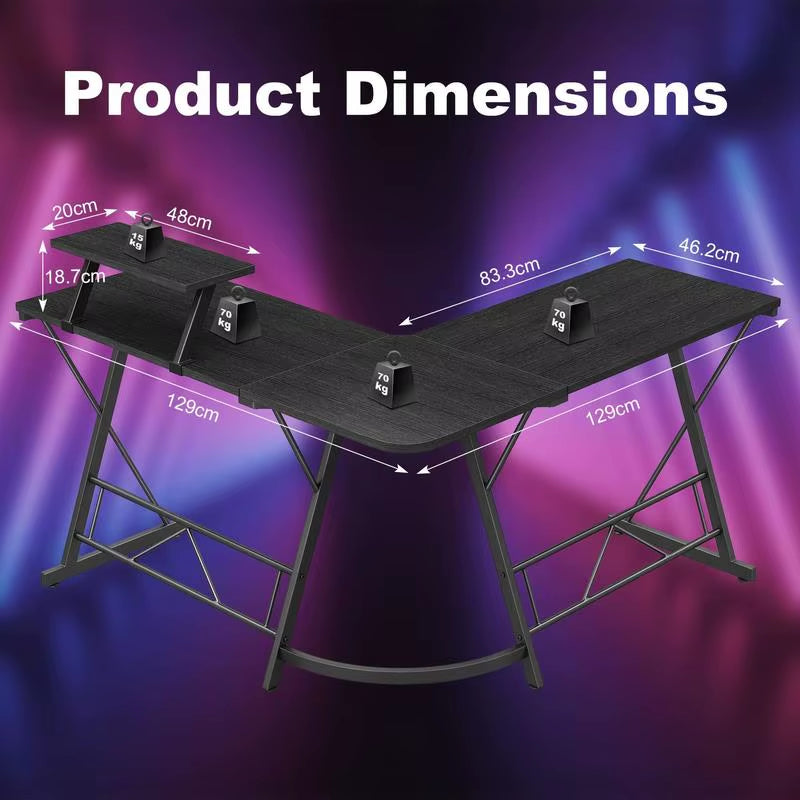 Standard L-Shaped Gaming Desk 