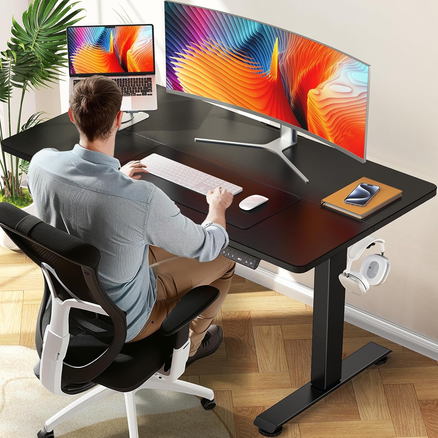 Standing Adjustable Gaming Desk With Storage