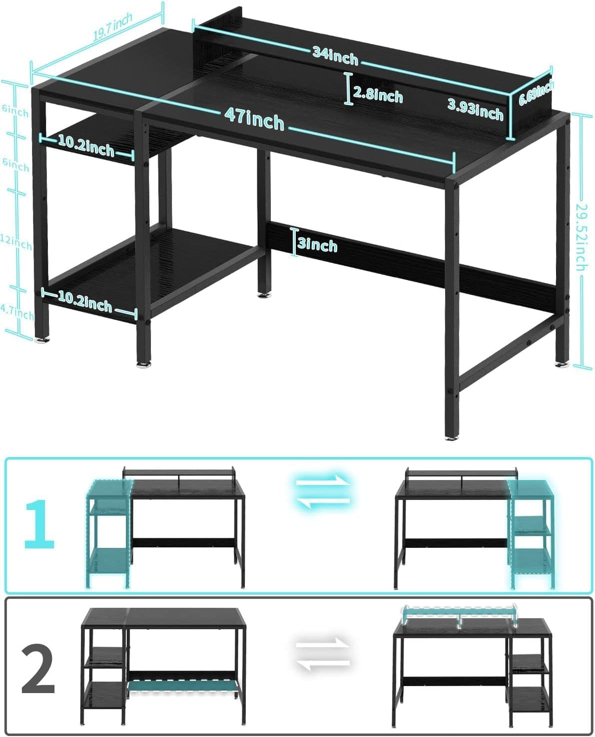 Gaming Desk with Under Storage